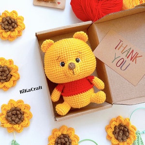 Pooh crochet pattern, crochet winnie the pooh, amigurumi pooh