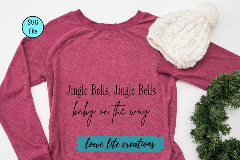 Cricut Designs Winter Silhouette Files Merry Christmas Jingle Bells Baby on the Way SVG Pregnancy Announcement