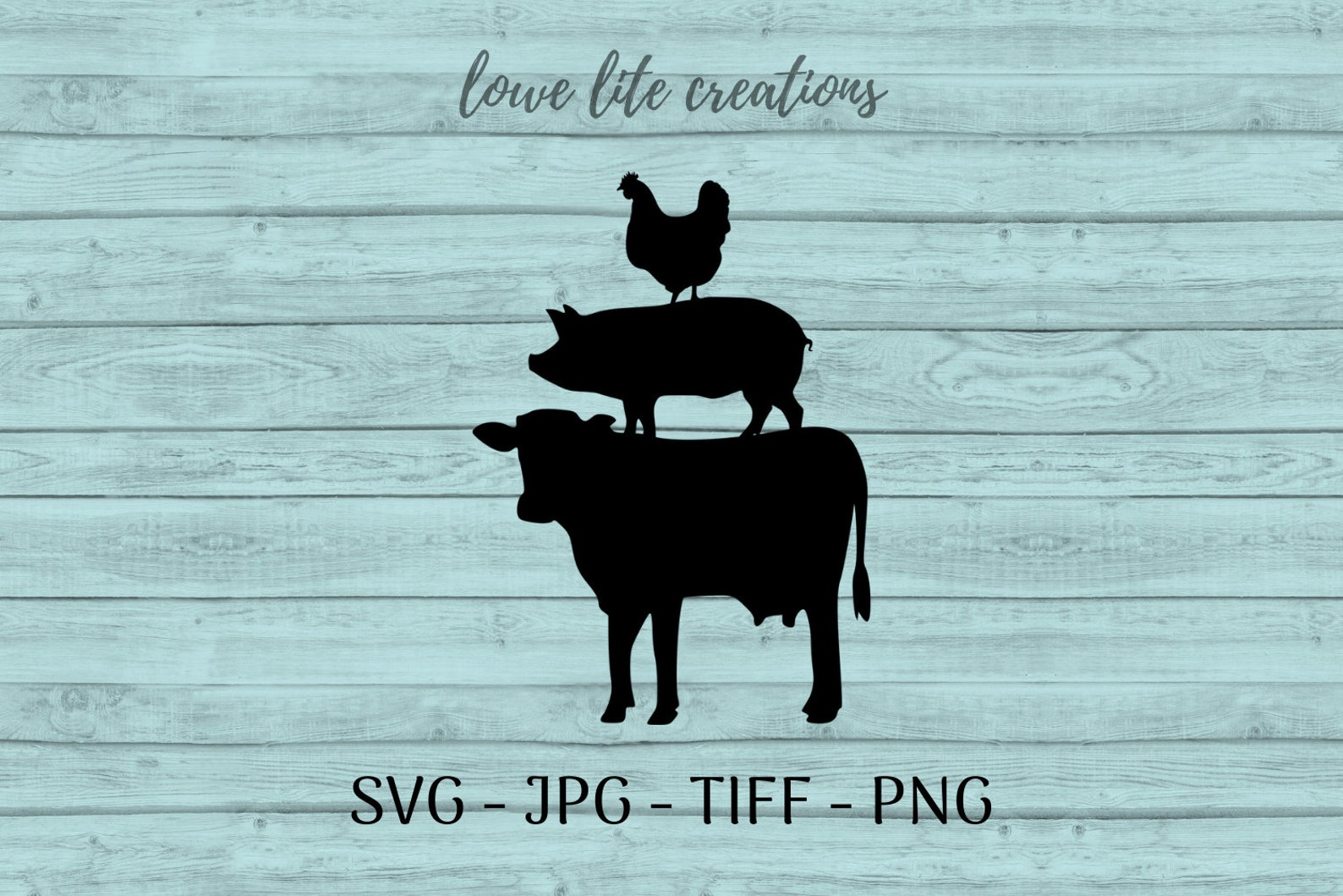 Chicken Pig Cow SVG Cricut Designs Silhouette Files Png - Etsy