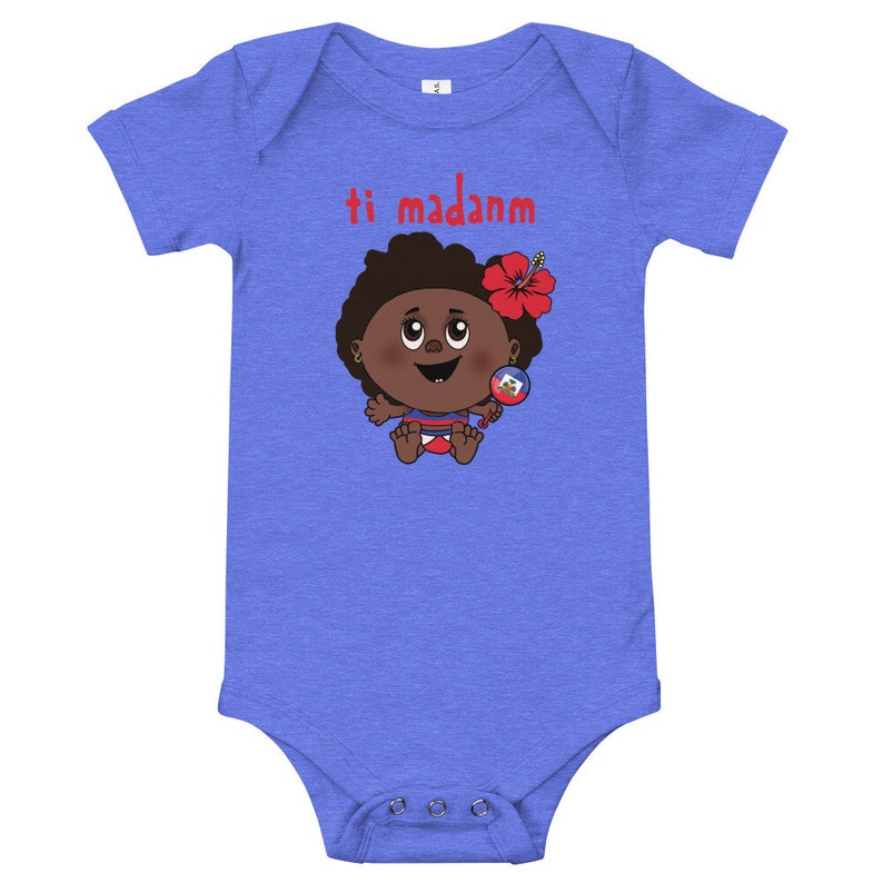 Ti Madanm Black Baby Cartoon Hibiscus Onesie T-Shirt