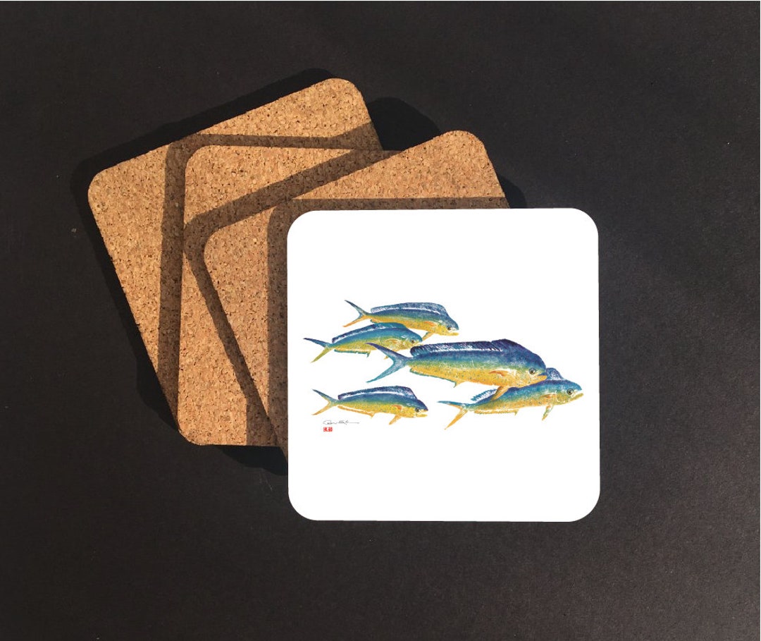 4 set of Mahi Mahi Drink Coasters Mahi Mahi Coasters Beer Etsy Italia