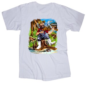 Cajun White T-shirt, Front Chest Only Print, Cajun Design, Cajun Print