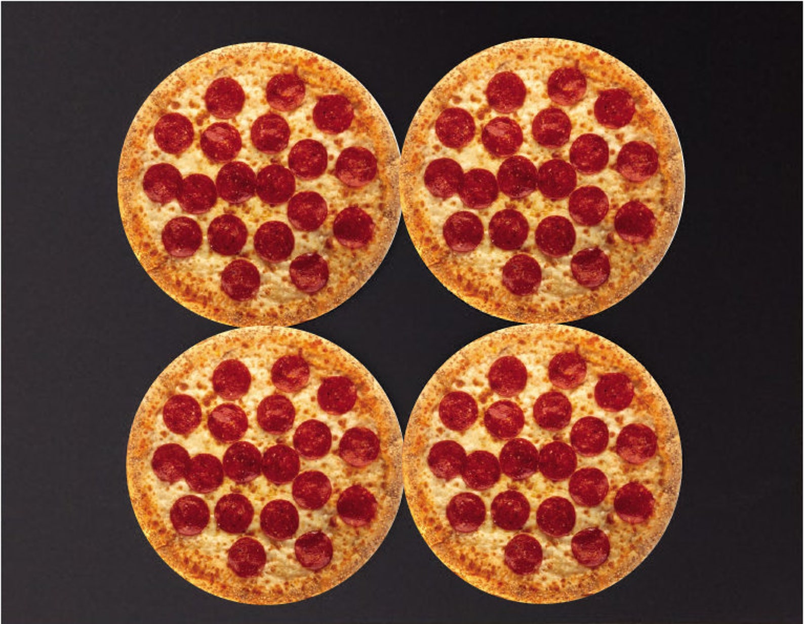 4 Set of Pizza Circle Coasters Pizza Merch Pizza Design Etsy