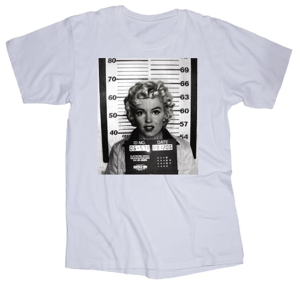 Marilyn Monroe Mugshot White T-shirt