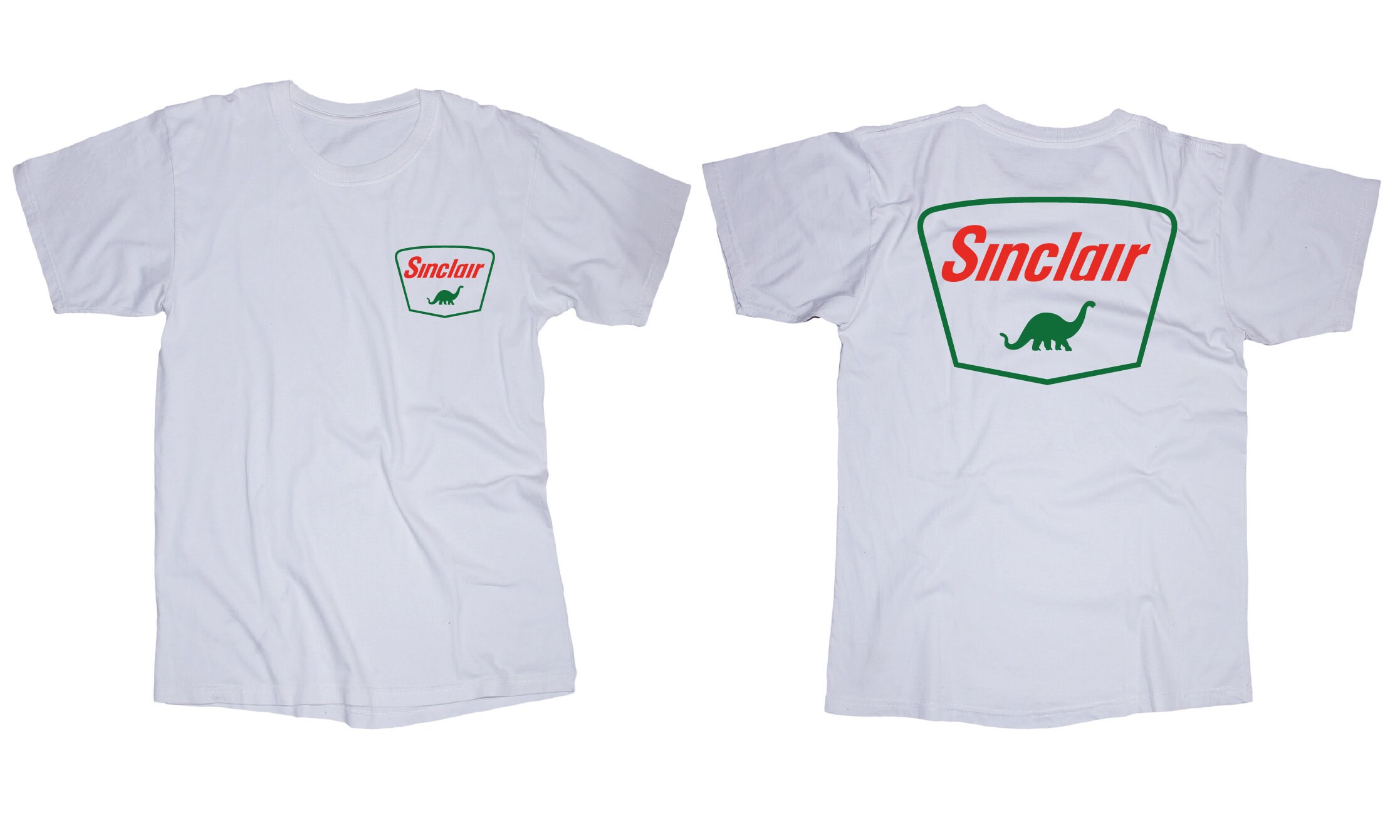 Bedrock Men's Sinclair Dino Vintage Motor Oil T-Shirt – Green, Retro Petrol Gas Design (Cotton, Short Sleeve)