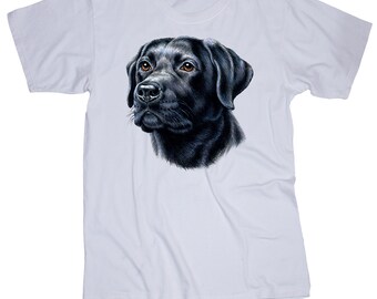 Black Lab White T-shirt, Black Labrador Retriever, Black Lab Shirt, Labrador Retriever Gifts, Black Labrador Retriever Gift, Black Lab Pet