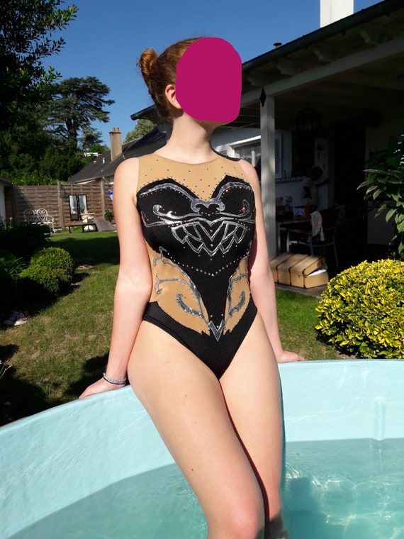 Black and hotsell silver swimsuit