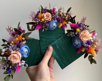Pocket Grooms boutonniere Ear cuff Spring flower boutonniere Buttonhole fot groomWedding accessory Bridal Hair  accessory Boho  rose Blue