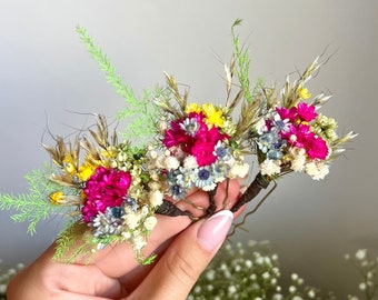 Colorful flower hairpin Romantic hairpin Meadou design Wedding hairpins Romantic boho hairpins Wild flower hairpins