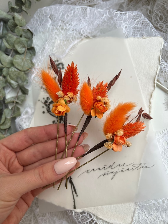 Pince cheveux fleur Barrette à cheveux fait main rose feuilles Cadeau
