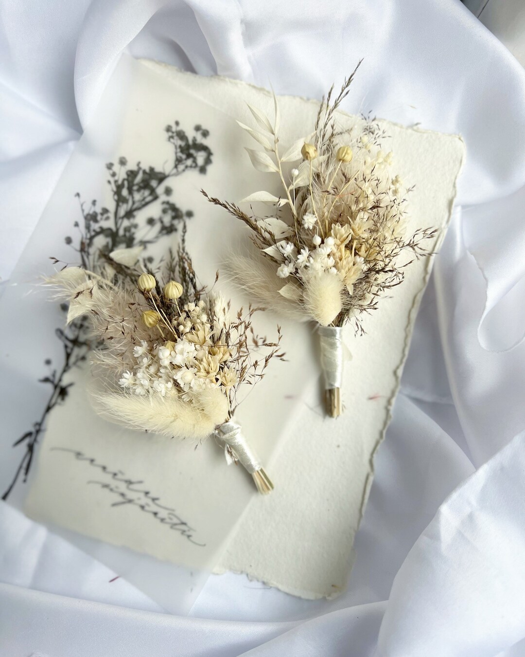 Pampas Grass Boutonniere Rustic Dried Flower Bouquet Flower Etsy
