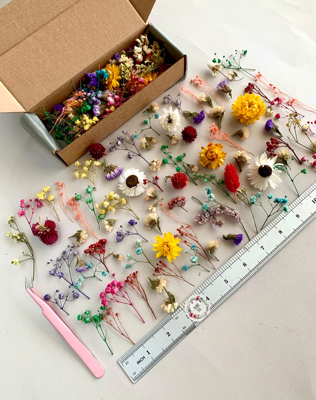 70 Tiny Flowers for Resin Dried Pink Roses Moss Dry Etsy