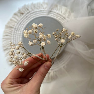 3 pcs/5 pcs/8 pcs Babys breath hair pins Gypsophila hair piece Dried flower hair accessory Rustic floral headpiece Bridal hair piece Boho