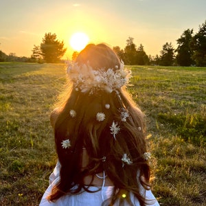 Dried flower hair piece Ivory hair comb Bridal Wedding Boho headpiece Rustic hair piece Wedding hair piece Bohemian hair piece Headpiece