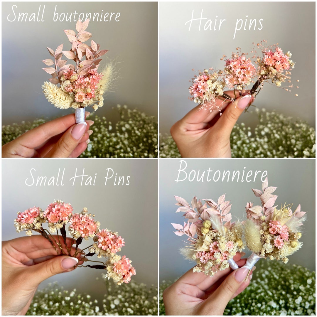 Gypsophila Hair Pin Pink Hair Pins Wedding Boutonniere Light Pink Hair