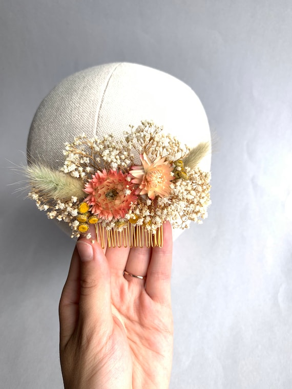 Babys Breath Hair Comb Gypsophila Hair Piece Dried Flower Hair Etsy
