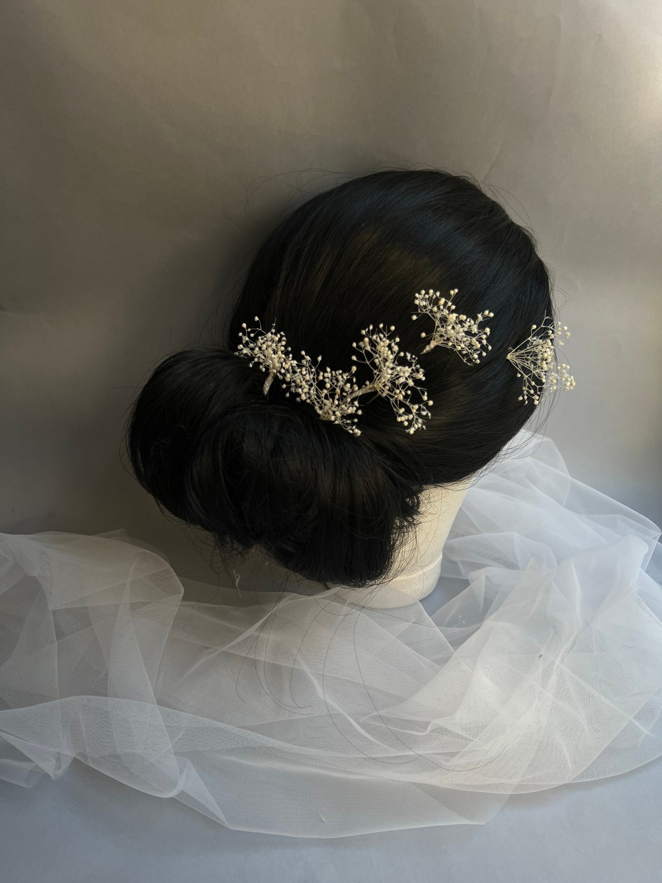 NEW Gypsophila large Pin sparking Bridal Headpiece Wedding Flower Hair Pins Pearl Piece Babys Breath - Bridal  main image 3