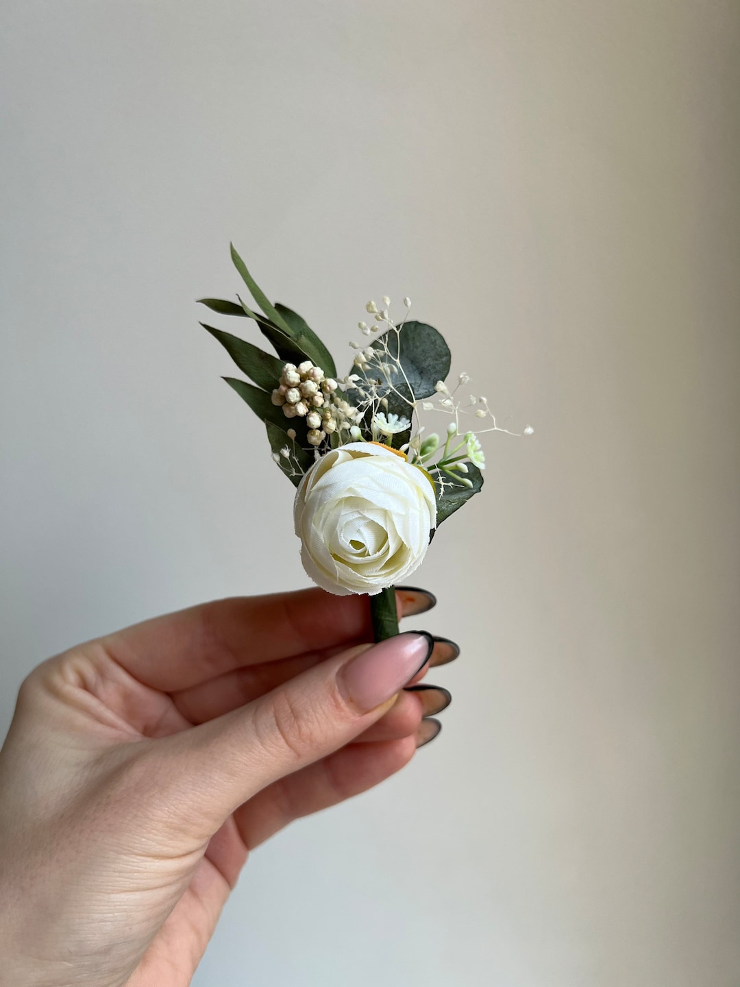 Boutonniere Matrimonio Bianco Artificiale POPETPOP – Fiore All'occhiello Per Sposo, In Tessuto E Plastica, Elegante E Delicato, Per Cerimonie E Occasioni Speciali