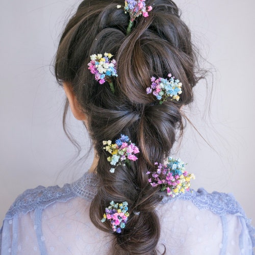 3 Pcs 5 Pcs 8 Pcs Rainbow Babys Breath Hair Pins Gypsophila Etsy Norway