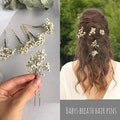 3 pcs/5 pcs/8 pcs Babys breath hair pins Gypsophila clip piece Dried flower hair accessory Rustic floral headpiece Bridal hair piece Boho product logo