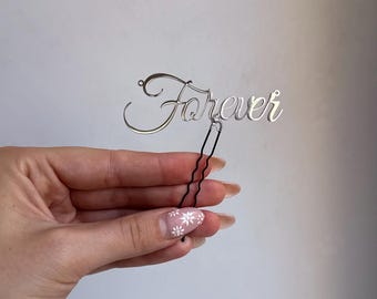 Bridal Hair pins Forever wedding decor Magical Always Hair accessory letter Accessoeies Bridal love jewelry Bohemian Hair clips Silver