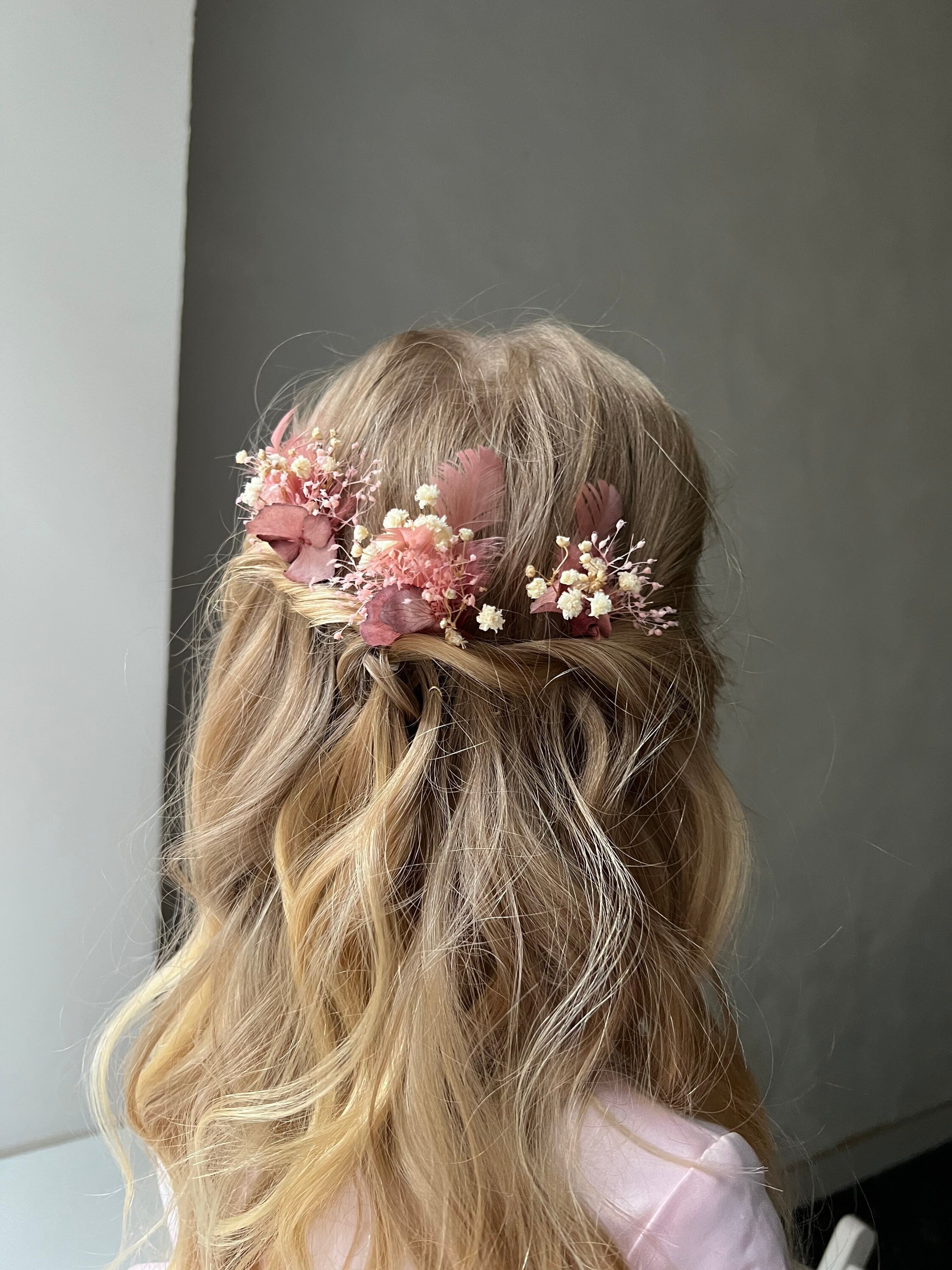 Flower Girl Headband Light Pink Flower Hair Pins Flower Girl 