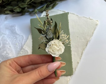 Wedding boutonniere Eucalyptus Dried Boutonniere Meadow grass boutonniere Flower dry arrangement Rose boutonniere Greenery Peony buttonhole