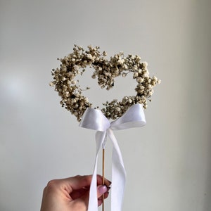 Bacchetta del cuore del respiro del bambino Bacchetta del fiore di Gypsophila Bomboniera rustica Arredamento matrimonio rustico Decorazioni per addio al nubilato Decorazione di fiori secchi