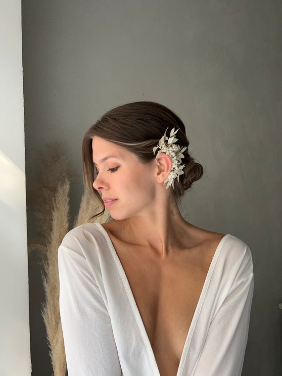 Flowers Ear Cuff Earrings Dried Flower Hair Pins Flower Ear