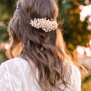 Gypsophila hair pins Baby breath comb Dried flower hair accessory Rustic floral headpiece Boho Bridal hair piece Boho dried flower comb