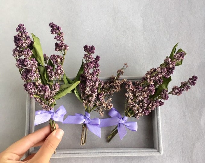 Dried Lilac Flowers Small Dried Flower Bouquet Purple Lilac Etsy