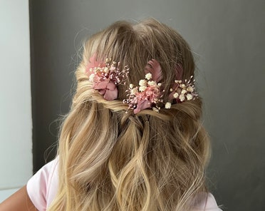 Corona Floreale Boho Per Capelli, Fiori Artificiali, Cerchietto Per Matrimonio E Festa, Colore Rosa, Taglia Regolabile