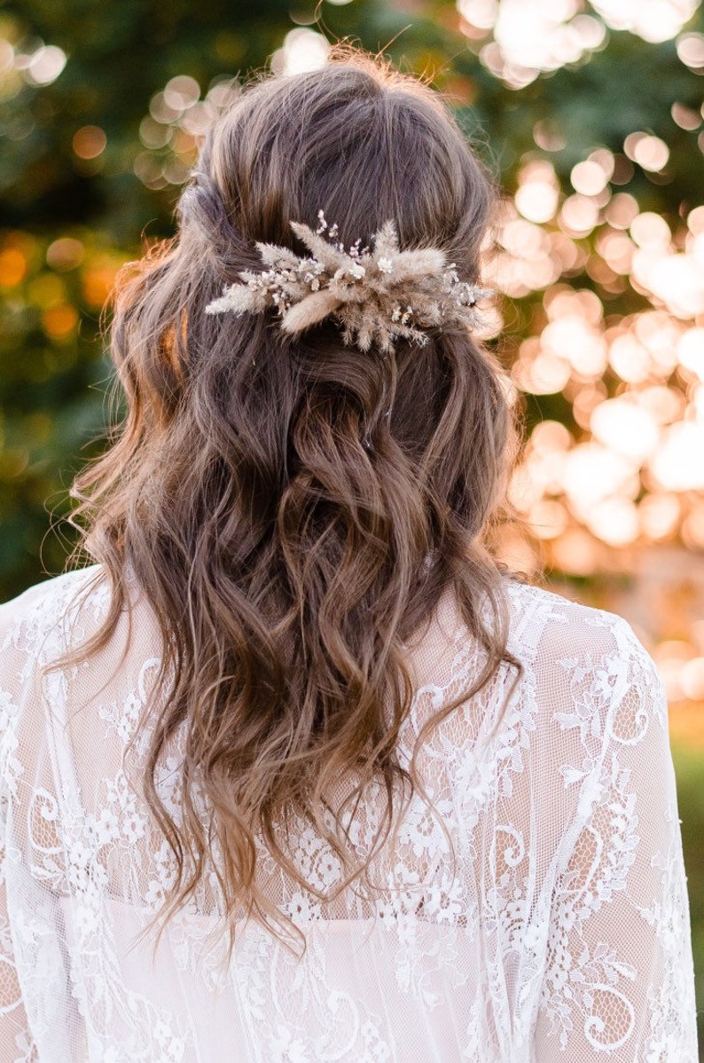 Boho Wedding Headpiece Gypsophila Hair Piece Dried Flower Hair | Etsy