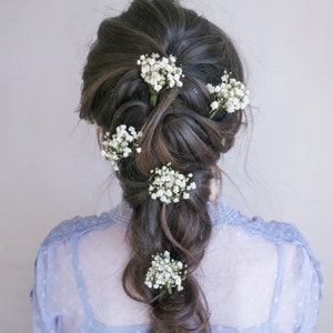 3 pcs/5 pcs/8 pcs Babys breath hair pins Gypsophilia hair piece Dried flower hair accessory Rustic floral headpiece Flower hair piece Boho
