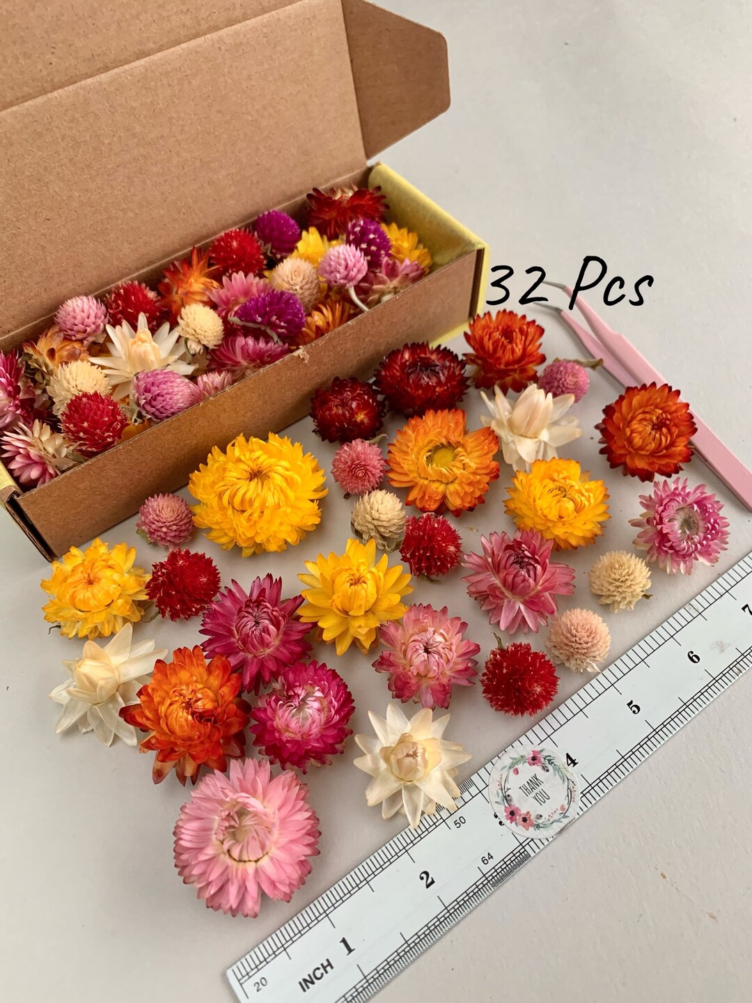 Tiny Flowers for Resin Dried Pink Gomphrena Strawflowers Dry Etsy