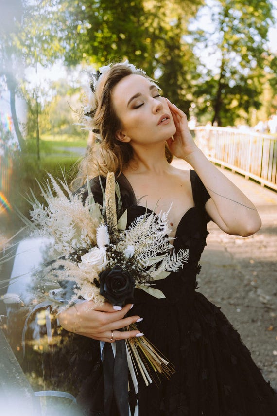 Bridal Bouquet Black Boho Wedding Bouquet Gothic Black Flower Halloween Bouquet Black Silk Flowers Bohemian Black White Bouquet Bridesmaid - Etsy Bridal Bouquet Black Boho Wedding Bouquet Gothic Black Flower Halloween Bouquet Black Silk Flowers Bohemian Black White Bouquet Bridesmaid - Etsy