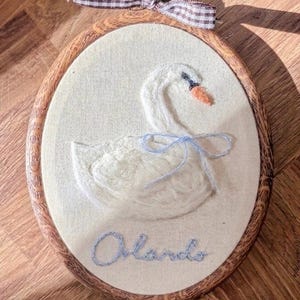 Personalised Felt Animal Embroidery Hoop | Handmade Nursery Decor