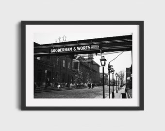 Toronto City Distillery District Street Gooderham and Worts Sign | Canada print | Travel photography | Canada wall art | Toronto decor