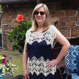 Crochet Lace Dress Pattern, Bikini Cover Up, One Size (PDF Pattern)