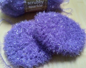 Sparkle Scrubby, Crochet Dish Scrub, DIY Scouring Pad