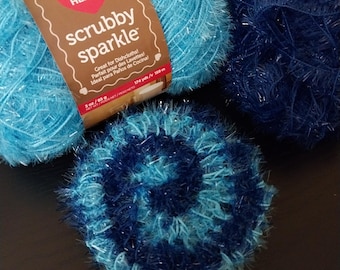 Sparkly Swirl Scrubby, Crochet Dish Scrub, DIY Scouring Pad