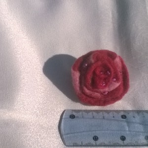 Felt Flower Hair Band: Red & Pink Wool Blossom Accessory