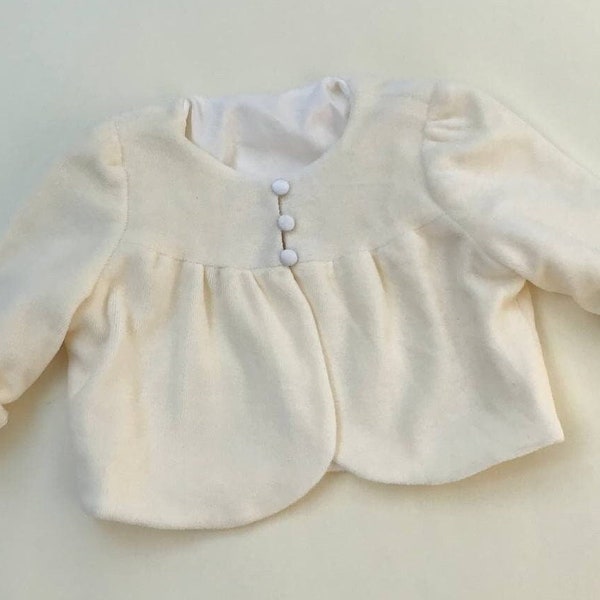 Baby Girl Baptism Jacket ,Christening Cardigan,Child Baptismal Garment,Ivory Toddler Jacket