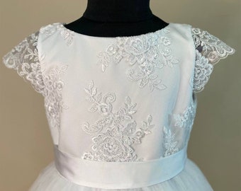 First Communion Dress.Flower Girl Dress.White Communion Dress.Birthday Dress.