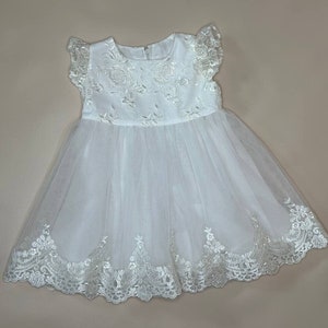 Christening dress for baby girl,Baptism dress,Ivory christening gown