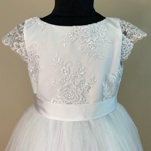 Flower Girl Dress,White Tulle Girls Dress,Girls Party Dress