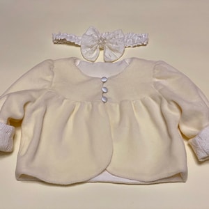 Baby girl baptism bolero ivory,Baptismal jacket,Christening bolero