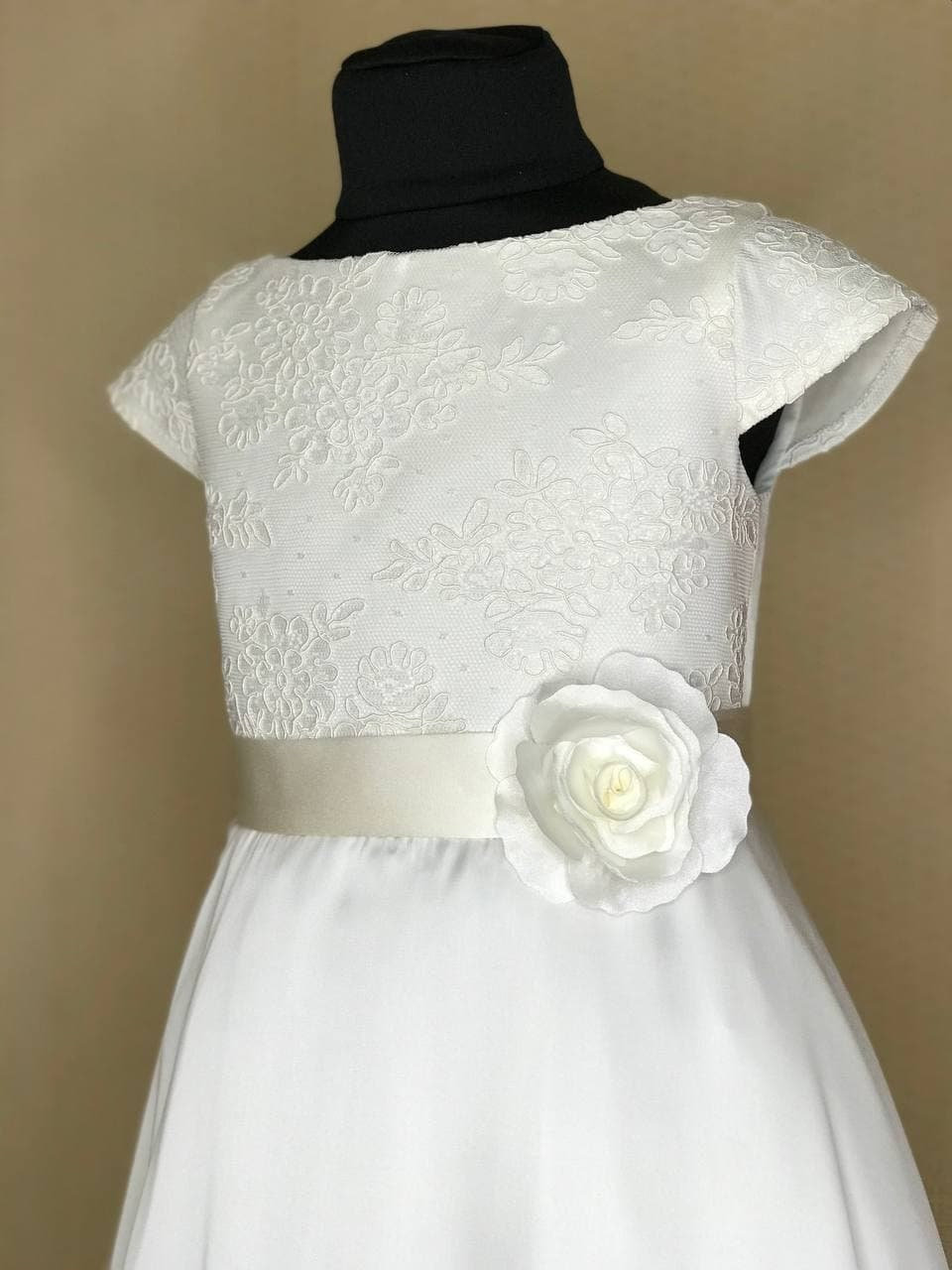 First Communion Dress for Girls Silk modest Communion Dress flower Girl Dress Ivory. Etsy UK