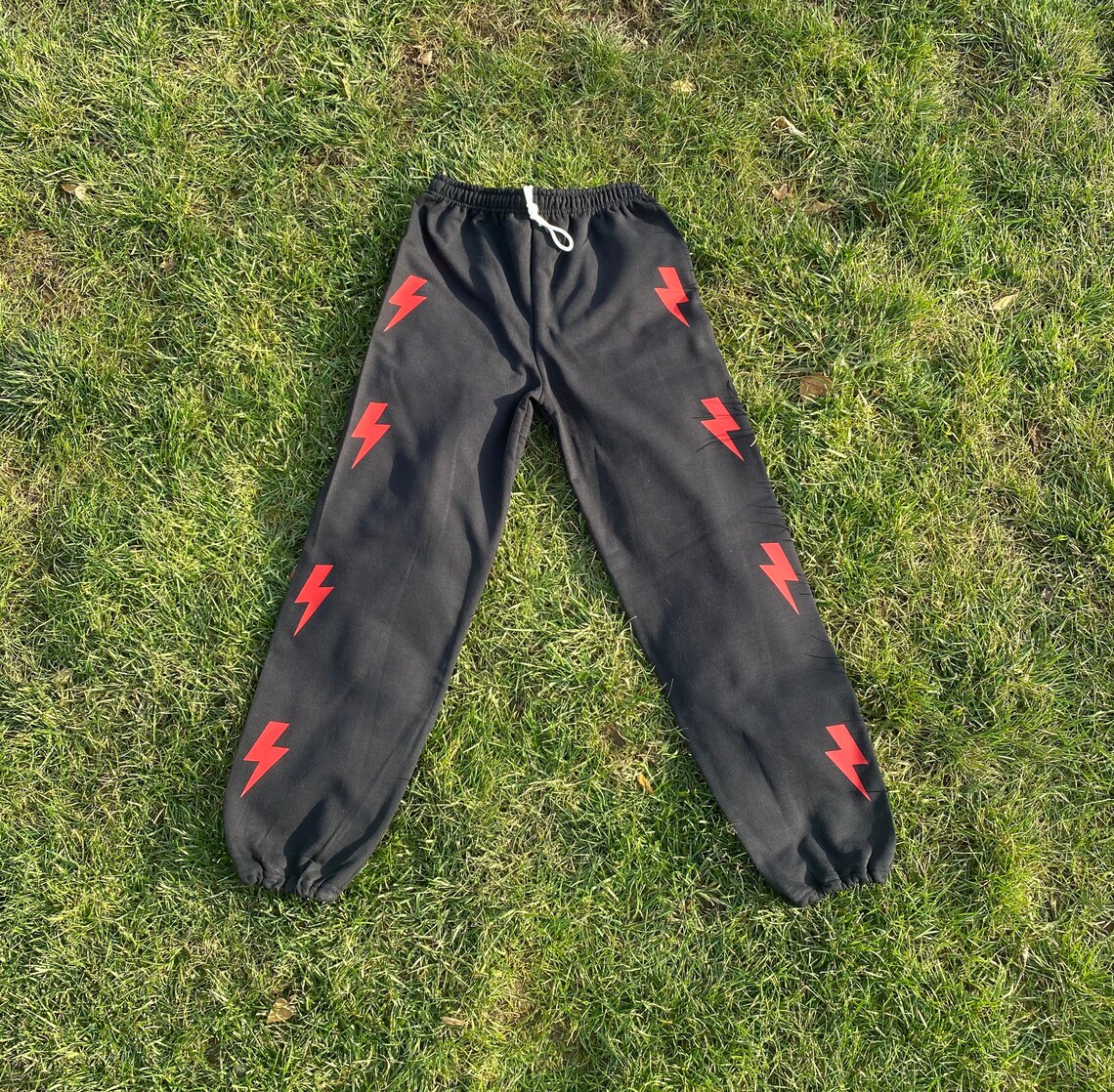 blue lightning sweatpants