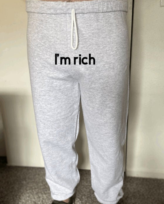 Mens sweatpants im rich sweatpants funny sweatpants cotton Etsy